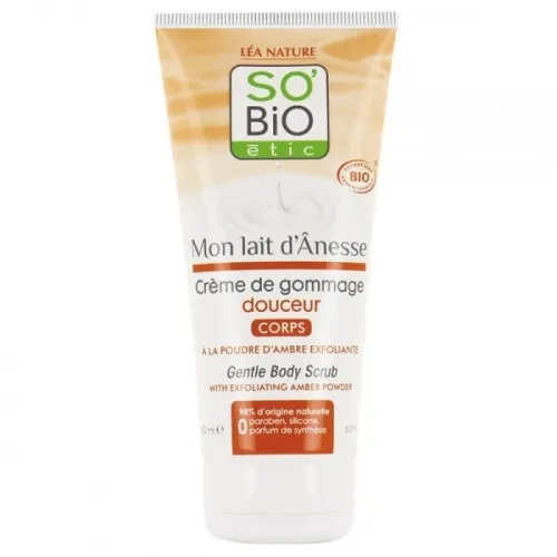SO'BiO Etic Mon Lait d’Anesse, Creme de Gommage Douceur [Gentle Body Scrub] (Jedwabisty krem peelingujący do ciała z mlekiem oślim) - 2