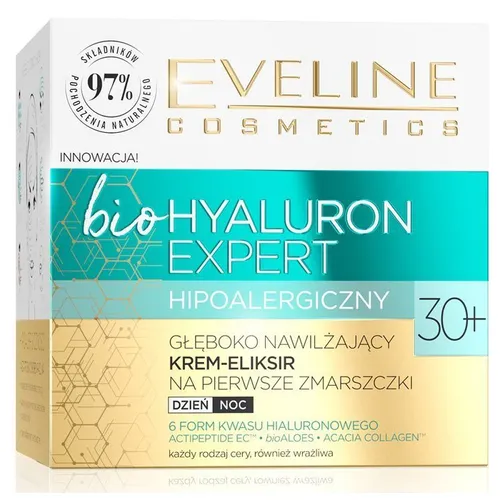Eveline Cosmetics Bio Hyaluron Expert, Głęboko nawilżający krem-eliksir na pierwsze zmarszczki 30+