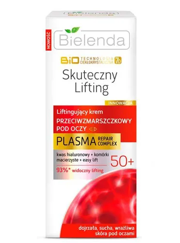 Bielenda Biotechnologia Ciekłokrystaliczna 7D 50+ Skuteczny Lifting, Liftingujący krem przeciwzmarszczkowy pod oczy
