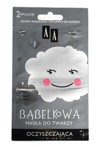 AA Bąbelkowa maska do twarzy oczyszczająca `Aktywny węgiel i ekstrakt z aceroli`