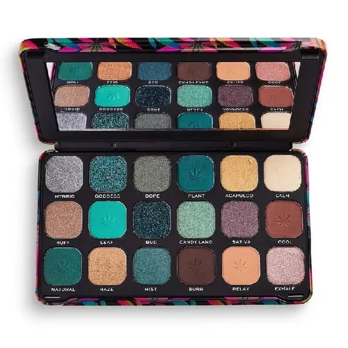 Revolution Beauty (Makeup Revolution) Forever Flawless Chilled with Cannabis Sativa Eyeshadow Palette (Paleta 18 cieni do makijażu)