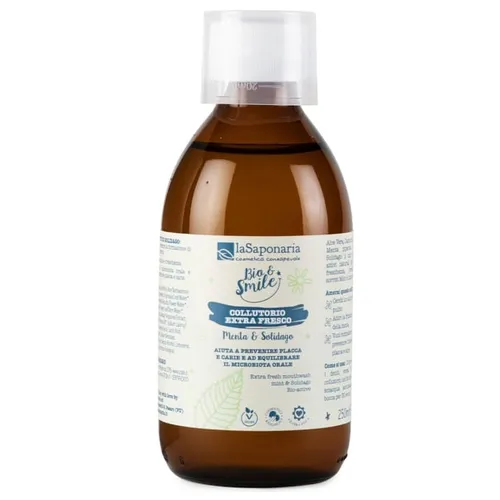 La Saponaria Bio&Smile, Collutorio Extra Fresco Menta e Solidago (Płyn do płukania ust `Mięta i nawłoć`)