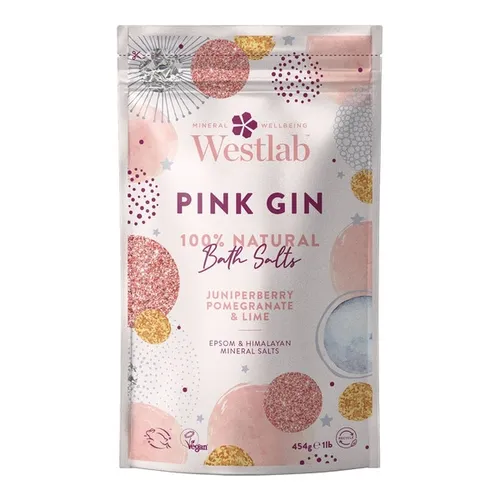 Westlab Pink Gin Bath Salts (Rewitalizująco-oczyszczająca sól do kąpieli `Owoc jałowca, granat i limonka`)