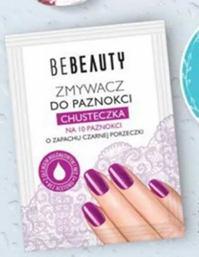 bebeauty Zmywacz do paznokci w chusteczce o zapachu czarnej porzeczki