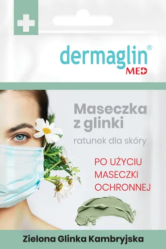 Dermaglin Maseczka z glinki po użyciu maseczki ochronnej