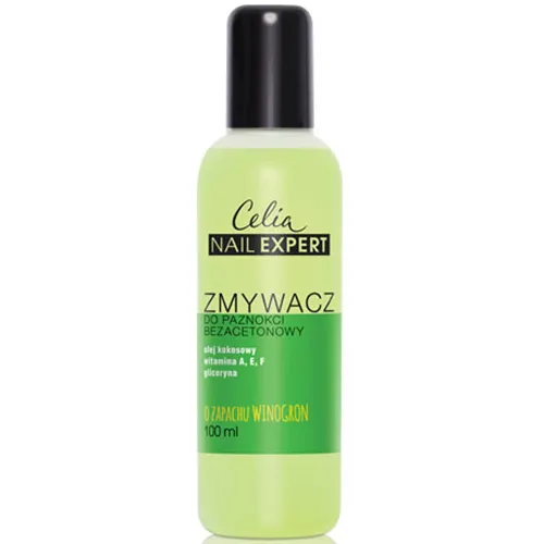 Celia Nail Expert, Zmywacz do paznokci bezacetonowy `Winogrono`