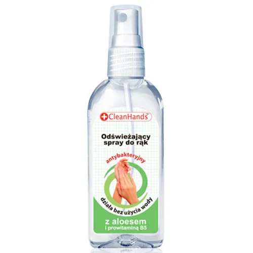 CleanHands Antybakteryjny spray do rąk odświeżający z aloesem