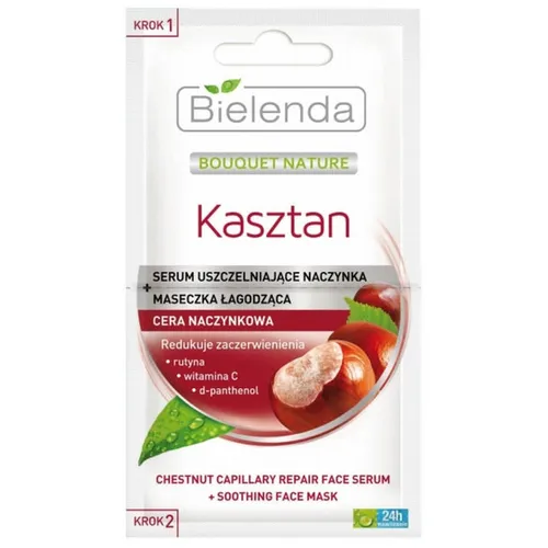 Bielenda Kasztan, Serum uszczelniające naczynka + Maseczka łagodząca