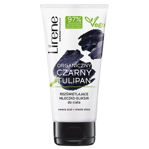 Lirene Dermoprogram Organiczny Czarny Tulipan, Rozświetlające mleczko-eliksir do ciała