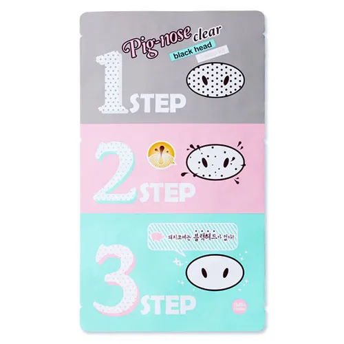 Holika Holika Pig-nose, Clear Blackhead 3-step Kit (Oczyszczające plasterki na nos)
