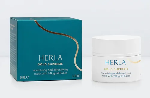 Herla Gold Supreme, 24k Gold Super Rejuvenating with Pure Gold Flakes (Odmładzająca maska do twarzy z płatkami złota) - 4