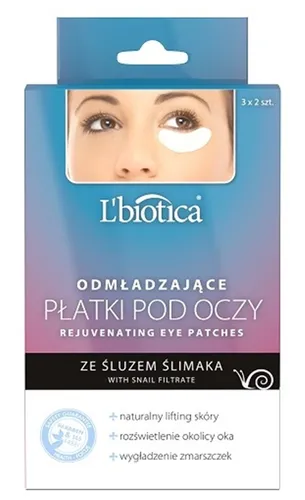 L'biotica Hydrożelowe płatki pod oczy ze śluzem ślimaka odmładzające