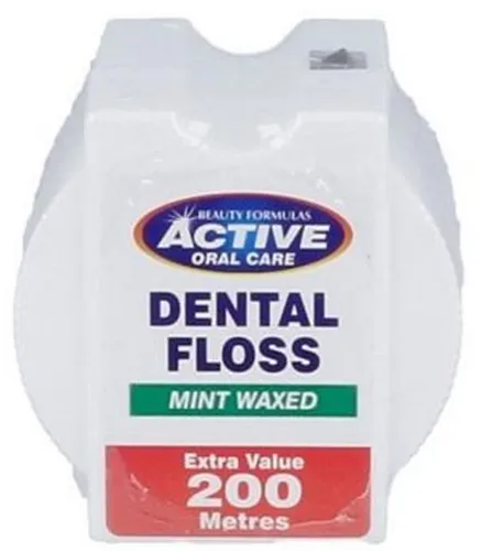 Beauty Formulas Active Oral Care, Dental Floss Mint Waxed (Miętowa nić dentystyczna woskowana)