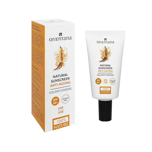 Orientana Natural Sunscreen Anti-ageing Golden Ginseng SPF 50 UVA/UVB Colour Free (Krem do twarzy złoty żeń-szeń SPF 50+) - 2