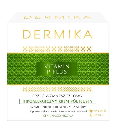 Dermika Vitamin P Plus, Przeciwzmarszczkowy krem półtłusty do cery naczynkowej (nowa wersja) - 2