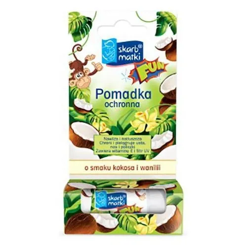 Skarb Matki Pomadka ochronna dla dzieci o smaku kokosa i wanilii