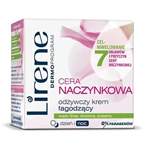 Lirene Dermoprogram Cera Naczynkowa, Odżywczy krem łagodzący na dzień i na noc