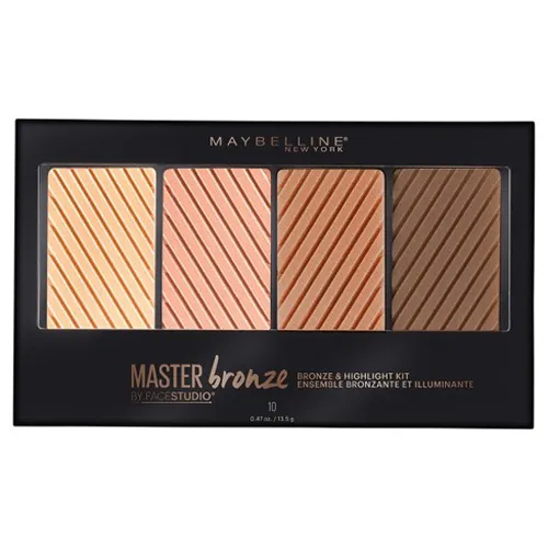 Maybelline New York Master Bronze, Color & Highlighting Kit (Paleta bronzerów i rozświetlaczy do konturowania twarzy)