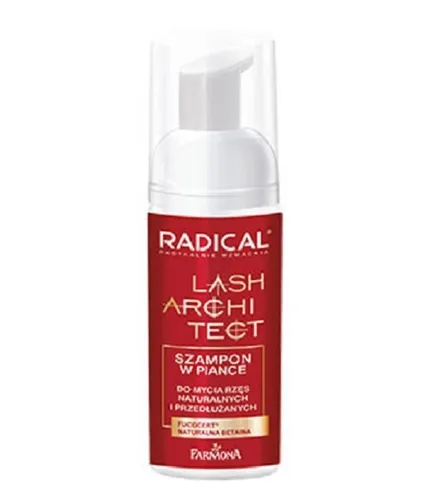 Radical Lash Architect, Szampon w piance do mycia rzęs naturalnych i przedłużanych
