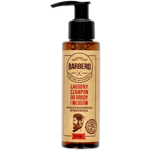 Barbero Łagodny szampon do brody i włosów o myjących właściwościach antybakteryjnych