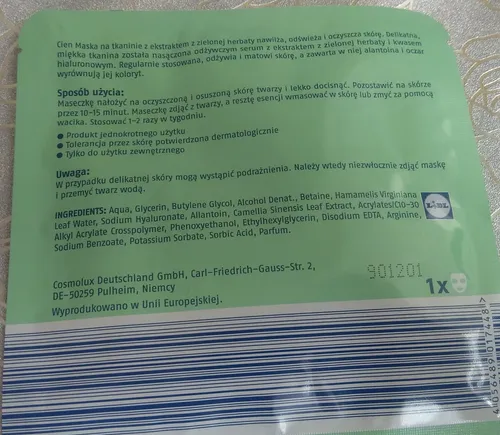 Cien Nawilżająca i tonizująca maska na tkaninie dla cery normalnej i mieszanej - 2