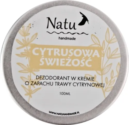 Natu Handmade Dezodorant w kremie o zapachu trawy cytrynowej `Cytrusowa świeżość`