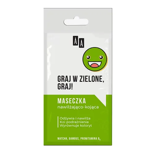 AA Emoji, Maseczka nawilżająco-kojąca `Graj w zielone, graj!`
