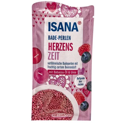 Isana Deine Herzenszeit, Badeperlen mit Babassu-Ol & Urea (Perełki do kąpieli z olejkiem babassu i mocznikiem `Berry Heart`) - 1
