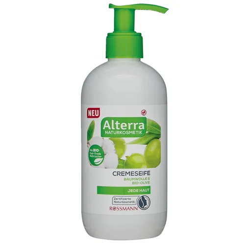 Alterra Cremeseife Baumwolle & Bio-Olive (Kremowe mydło w płynie `Bawełna & oliwa bio`)