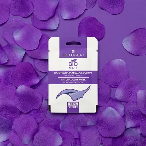 Orientana Bio Mask, Naturalna Maseczka z glinki `Migdał i szafran` - 2
