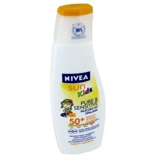 Nivea Sun, Kids, Pure & Sensitive Lotion SPF 50+ (Mleczko do opalania dla dzieci)