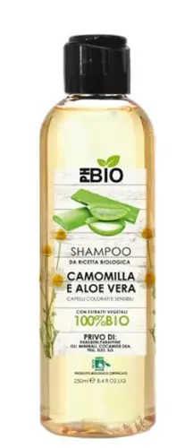 PhBio Shampoo Da Ricetta Biologica Camomilla E Aloe Vera Capelli Colorati E Sensibili Con Estratti Vegetali 100% Bio (Szampon do włosów farbowanych i wrażliwych `Rumianek i aloes `)