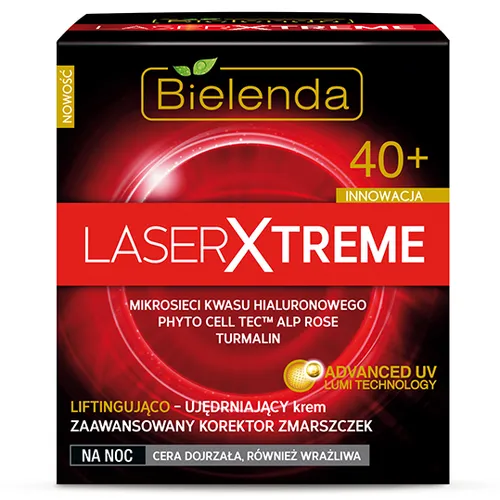 Bielenda Laser Xtreme, Liftingująco - ujędrniający krem - zaawansowany korektor zmarszczek 40+ na noc