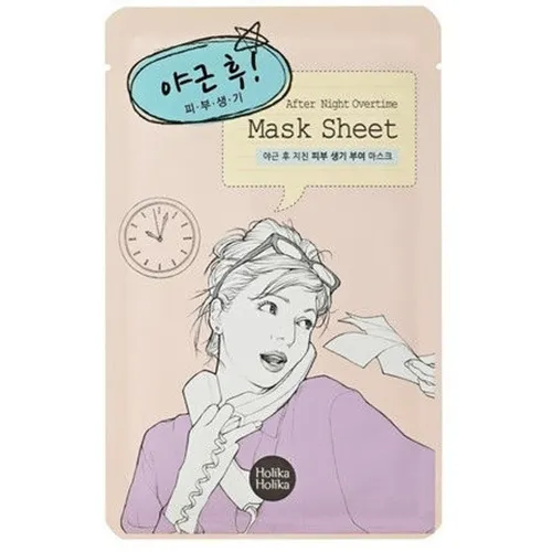 Holika Holika After Night Overtime, Mask Sheet (Rewitalizująca maseczka do twarzy w płacie)