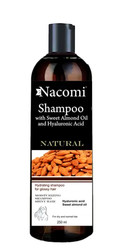 Nacomi Shampoo with Sweet Almond Oil and Hyaluronic Acid Natural (Naturalny szampon do włosów suchych i normalnych) - 2