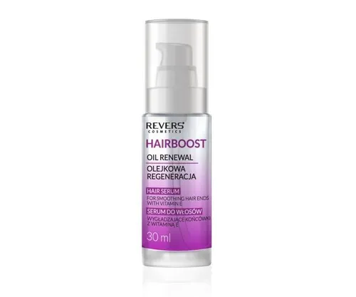 Revers Cosmetics Hairboost, Oil Renewal, Hair Serum For Smoothing Hair Ends with Vitamine E (Serum do włosów wygładzające końcówki z witaminą E)