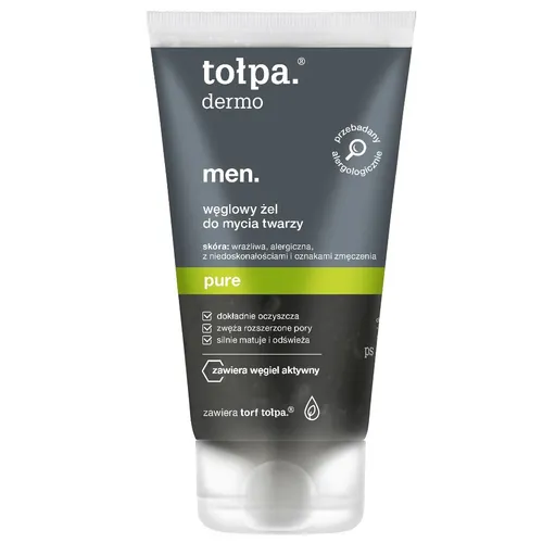 Tołpa Dermo Men., Pure., Węglowy żel do mycia twarzy