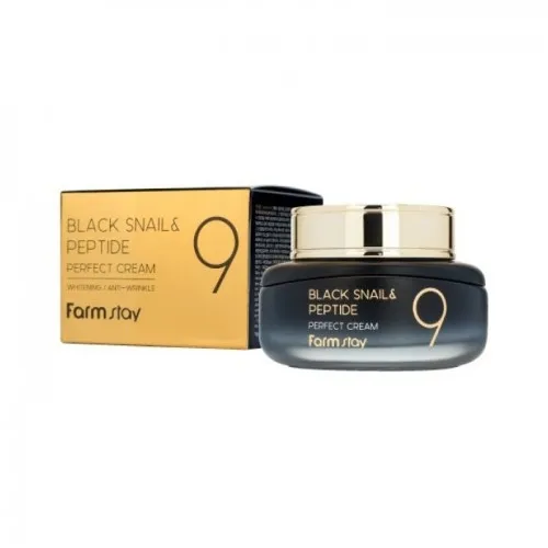 FarmStay Black Snail & Peptide 9 Perfect Cream (Krem przeciwstarzeniowy  do twarzy)