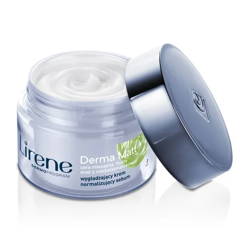 Lirene Dermoprogram Derma Matt, Wygładzający krem normalizujący sebum na noc