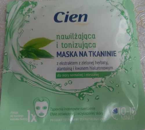 Cien Nawilżająca i tonizująca maska na tkaninie dla cery normalnej i mieszanej - 1