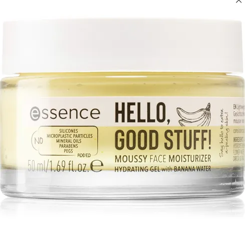 Essence Hello, Good Stuff! Hydrating Gel with Banana Water, Moussy Face Moisturizer (Żel nawilżający)