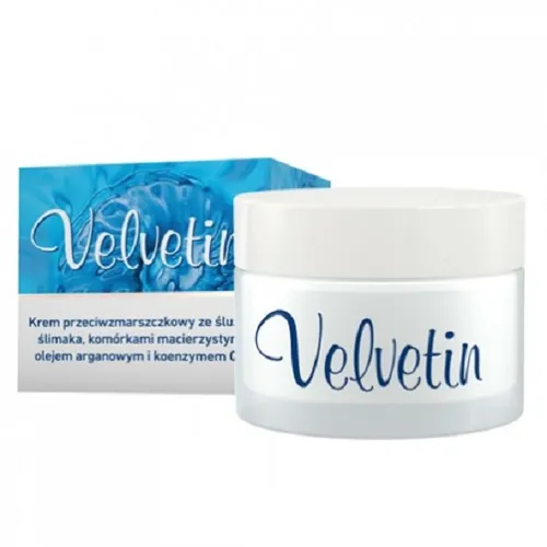 A-Z Medica Velvetin, Krem przeciwzmarszczkowy ze śluzu ślimaka, komórkami macierzystymi, olejem arganowym i koenzymem Q10 (nowa wersja)