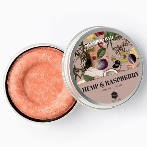 Herbs & Hydro Bar Shampoo Hemp &  Raspberry (Szampon w kostce `Konopie z malinami`)