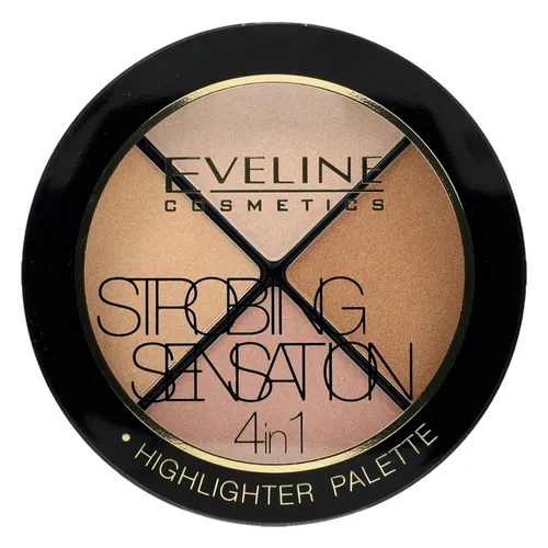 Eveline Cosmetics Strobing Sensation, 4 in 1 Highlighter Palette (Paleta rozświetlająca 4 w 1)