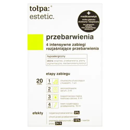 Tołpa Estetic, Przebarwienia, 4 intensywne zabiegi rozjaśniające przebarwienia