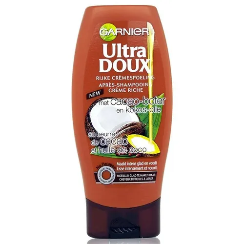 Garnier Ultra Doux, Kakaobutter und Kokosöl Spülung [Au Beurre de Cacao et Huile de Coco Après-shampooing] (Odżywka z masłem kakaowym i olejem kokosowym) - 1