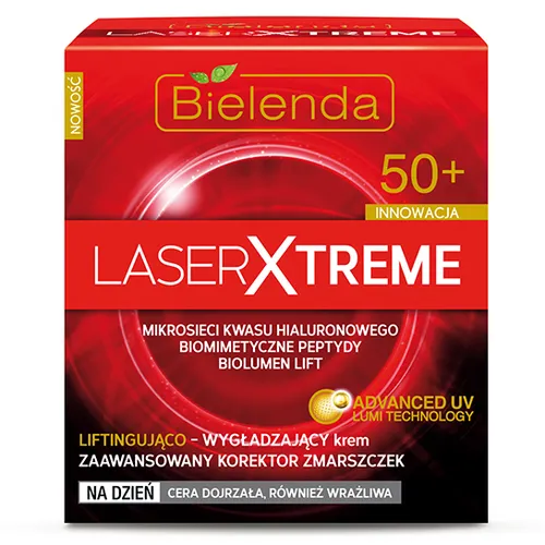 Bielenda Laser Xtreme, Liftingująco-wygładzający krem - zaawansowany korektor zmarszczek 50+ na dzień