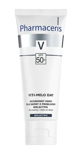 Pharmaceris V, Viti - Melo Day, Ochronny krem SPF 50+ dla skóry z problemem bielactwa do twarzy i ciała