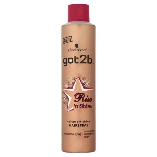 Got2b Rise`n Shine, Hairspray Body + Gloss (Lakier do włosów `Objętość + połysk`)