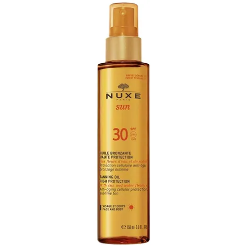 Nuxe Sun, Huile Bronzante Visage et Corps SPF 30 (Brązujący olejek do opalania, do twarzy i ciała, SPF 30)